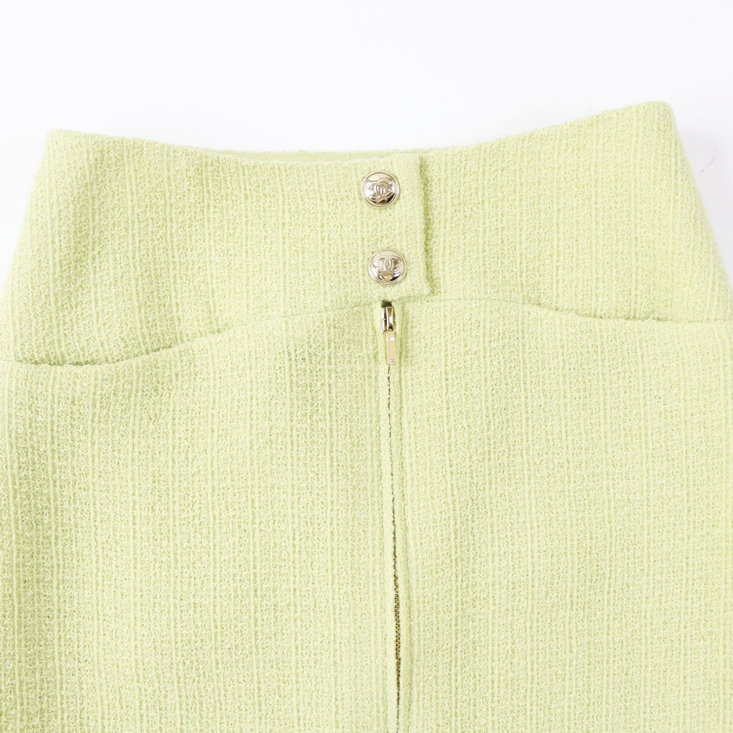 CHANEL Tight Skirt P65340 Outer: 100% wool, Lining: 100% silk Pearl green Women 38