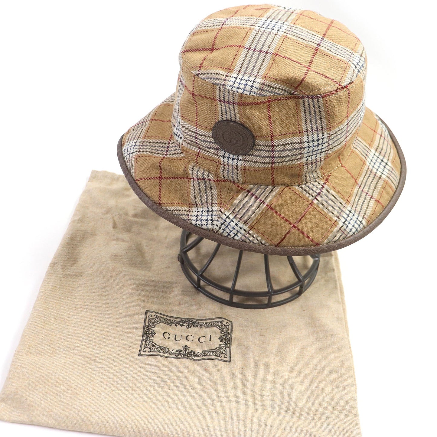 GUCCI Other hats 700851 Outer: 54% wool, Outer: 46% linen, Lining: 68% polyester, Lining: 16% cotton, Lining: 16% nylon beige mens