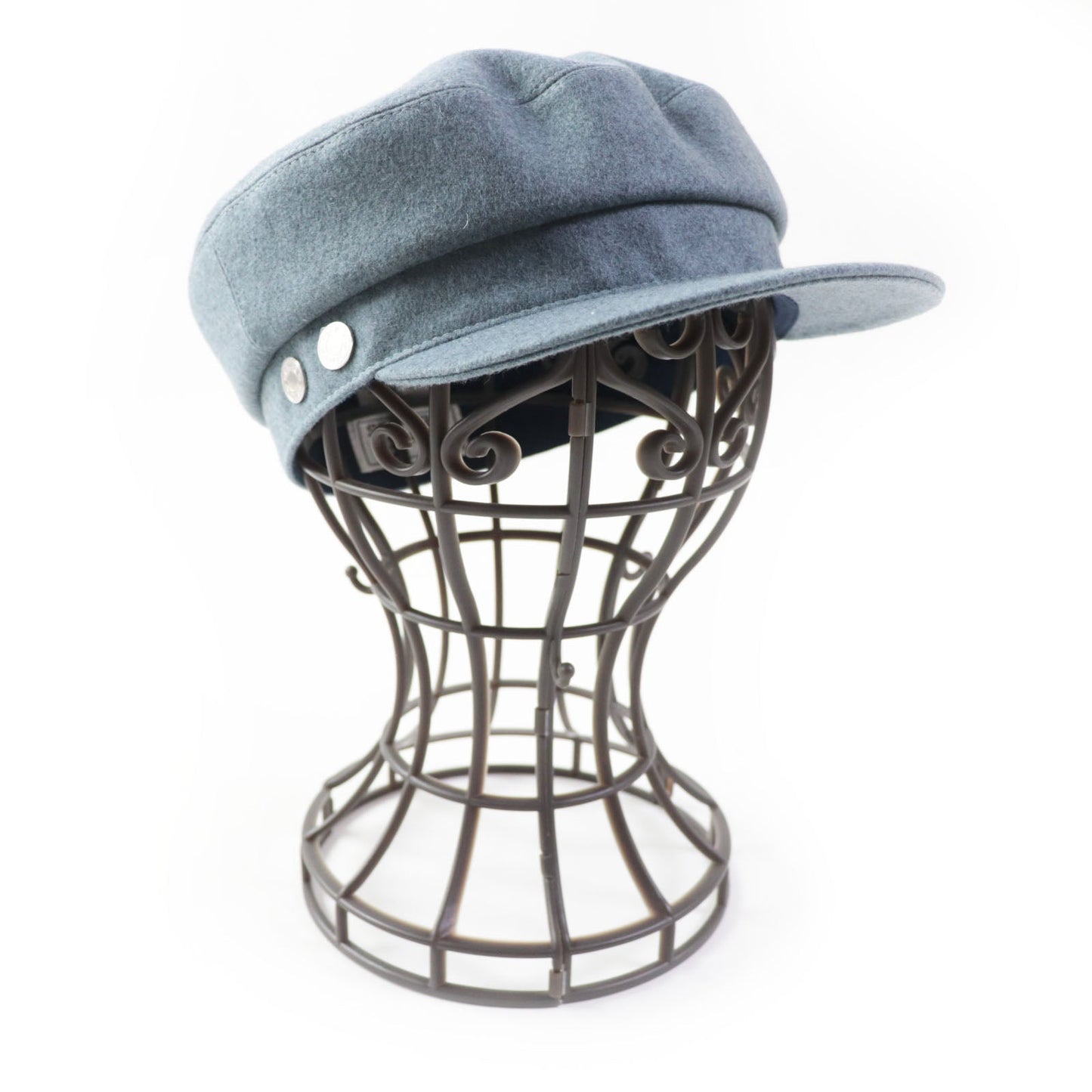 HERMES Casquette Outer: 100% cashmere, Lining: 65% viscose (rayon), Lining: 35% silk, Lining trim: 56% cotton, 44% viscose Lining decoration: 100% polyester blue Dauville Women 57