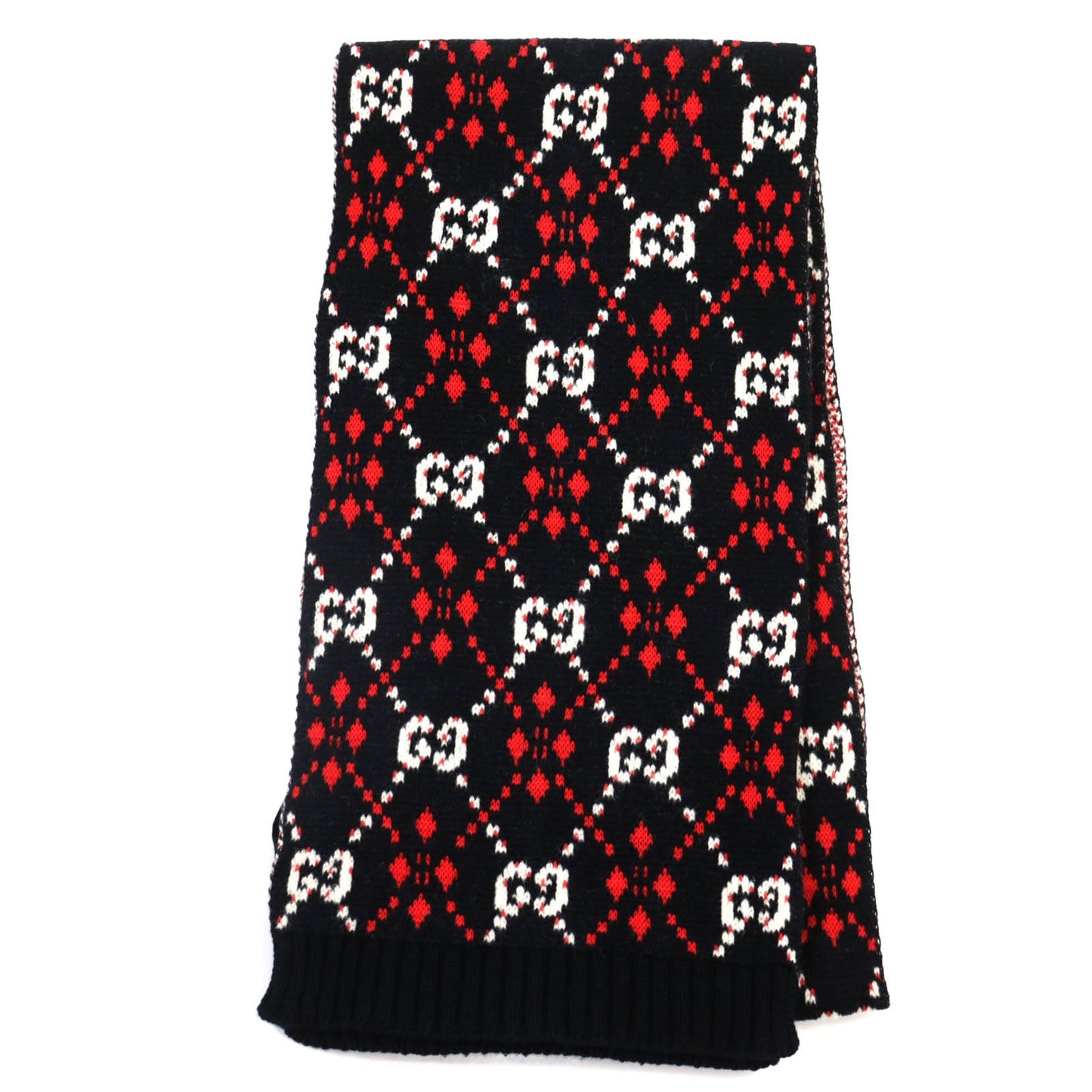 GUCCI Scarf Main: 64% cotton, Main: 36% wool Black type mens