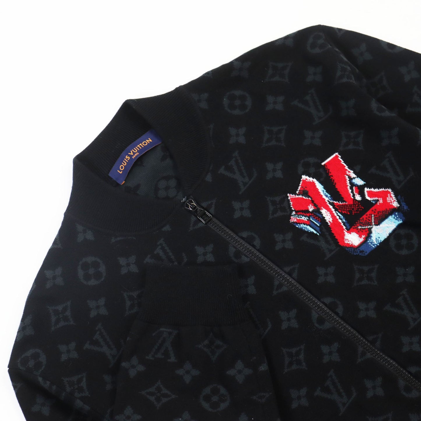 LOUIS VUITTON Blouson 1AA4XT Main: 100% cotton black LV Graffiti Zip Blouson mens M