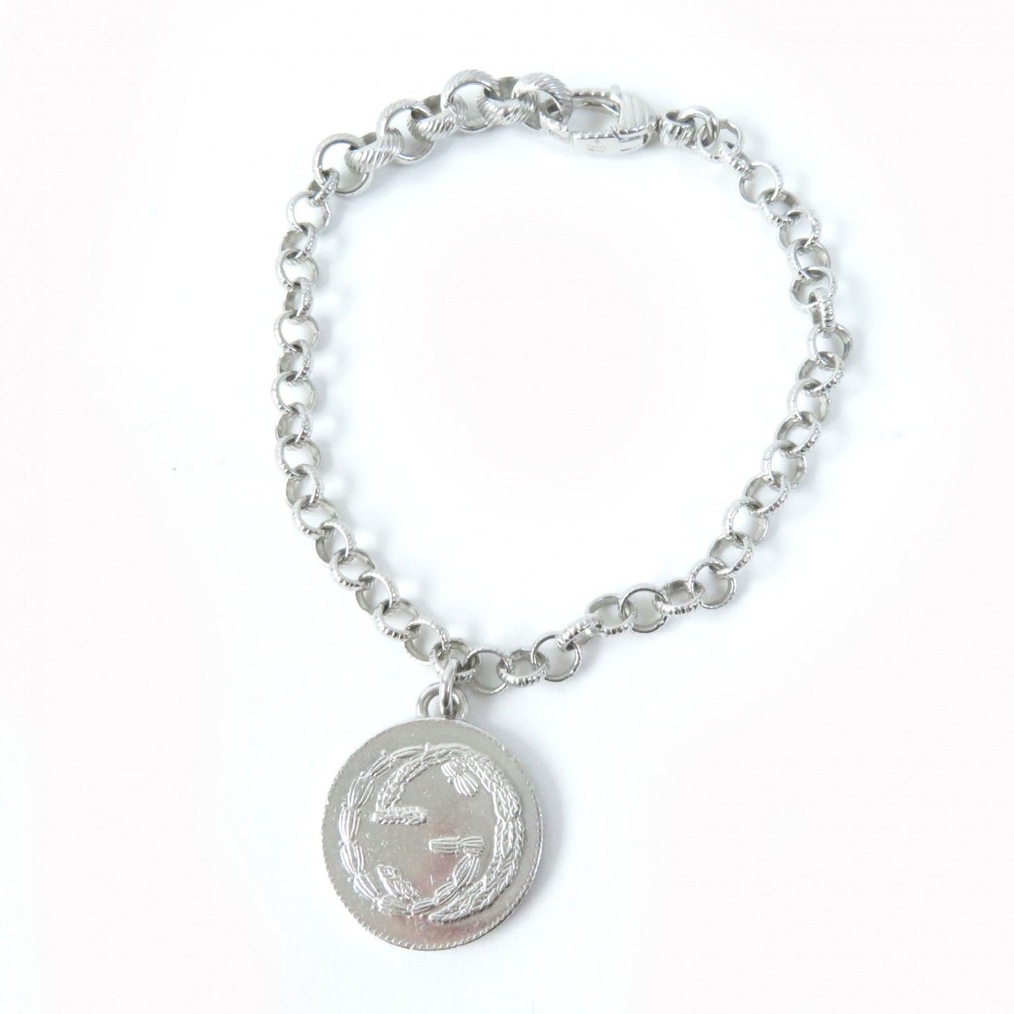 GUCCI bracelet 433499 Mainï¿½FAG925 Silver Interlocking G BEE Coin Women 18