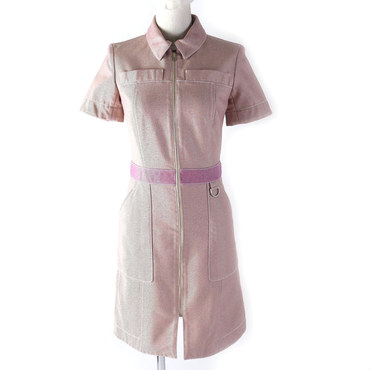 HERMES one piece Main: 100% cotton Pink type Women 34