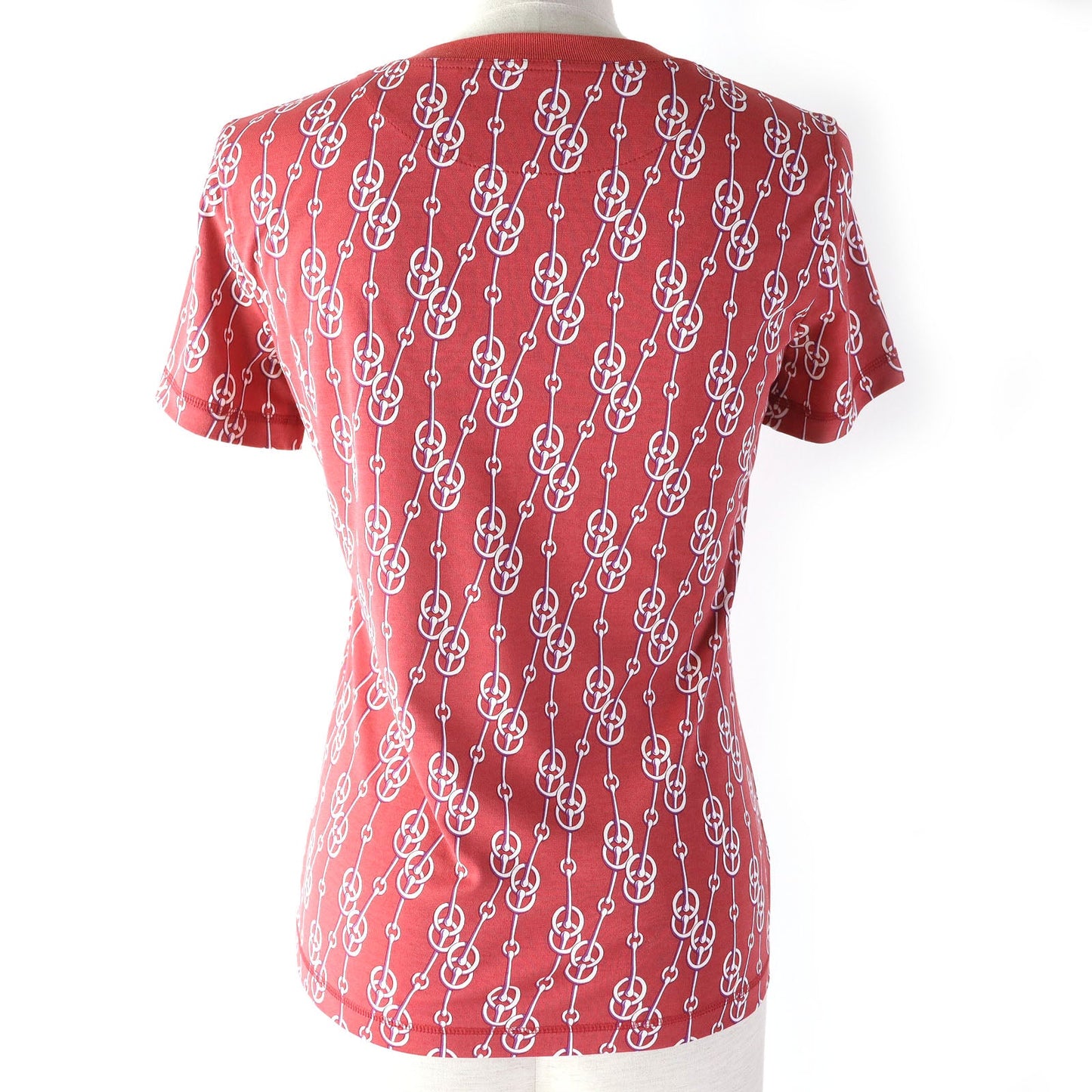 HERMES Short sleeve T-shirt Main: 100% cotton, part: 97% cotton, part: 3% polyurethane Red type Women 34