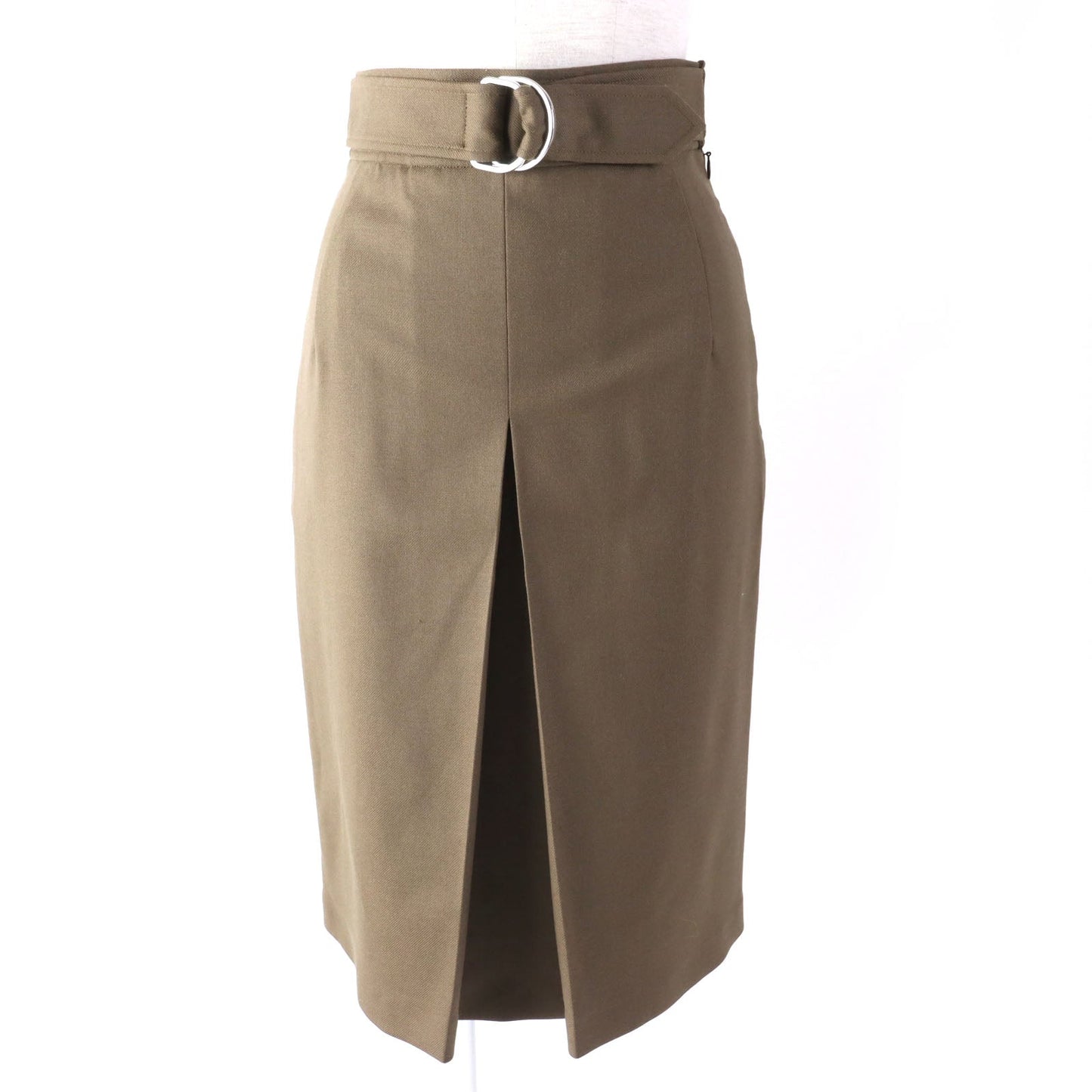 HERMES skirt 2H304DN Outer: 98% wool, Outer: 2% polyurethane, Lining: 65% rayon, Lining: 35% silk khaki Women 34