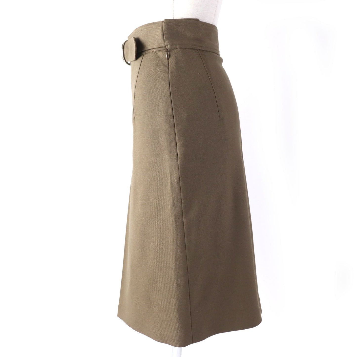 HERMES skirt 2H304DN Outer: 98% wool, Outer: 2% polyurethane, Lining: 65% rayon, Lining: 35% silk khaki Women 34