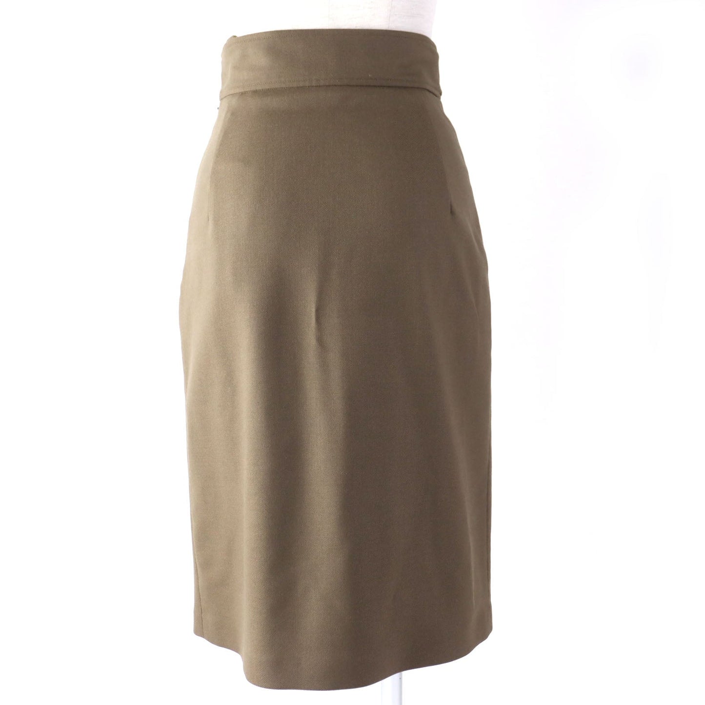 HERMES skirt 2H304DN Outer: 98% wool, Outer: 2% polyurethane, Lining: 65% rayon, Lining: 35% silk khaki Women 34