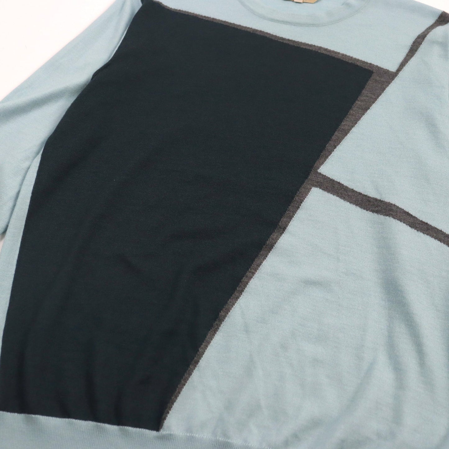 HERMES knit Main: 80% cashmere, Main: 20% silk Blue type mens S