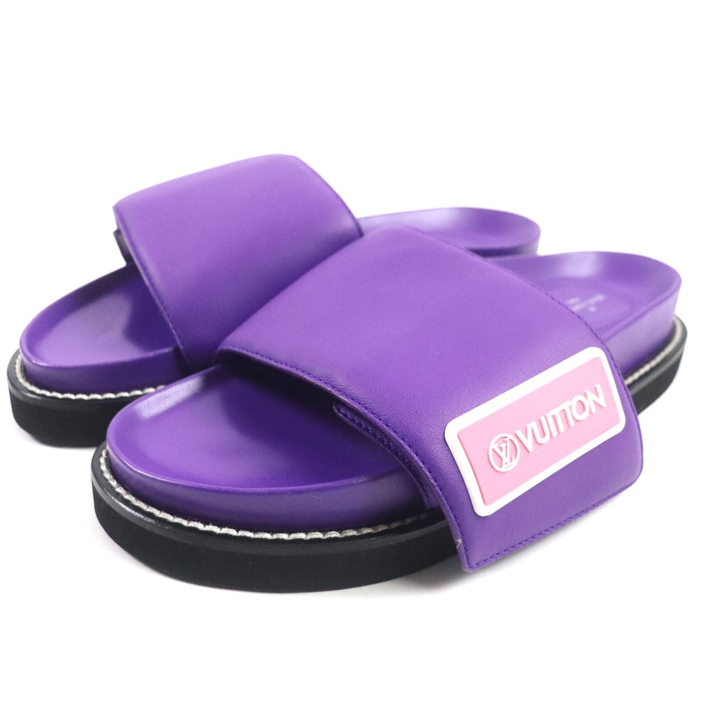 LOUIS VUITTON Sandals Main: Leather purple LV Sunset Line Mules Women 38