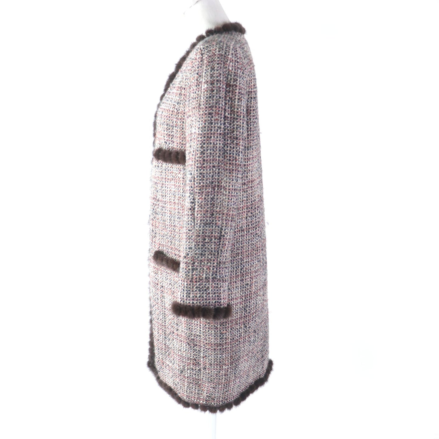 CHANEL coat 03A P21803 Outer: 94% wool, Outer: 3% mohair, Outer: 2% polyester, Outer: 1% nylon, Lining: 100% silk multicolor Women 34