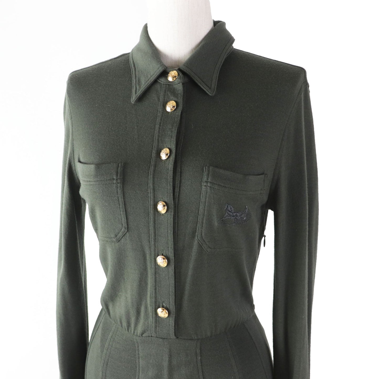 CELINE one piece 2X561453L Outer material: 70% wool, Outer material: 30% cashmere khaki Women XS