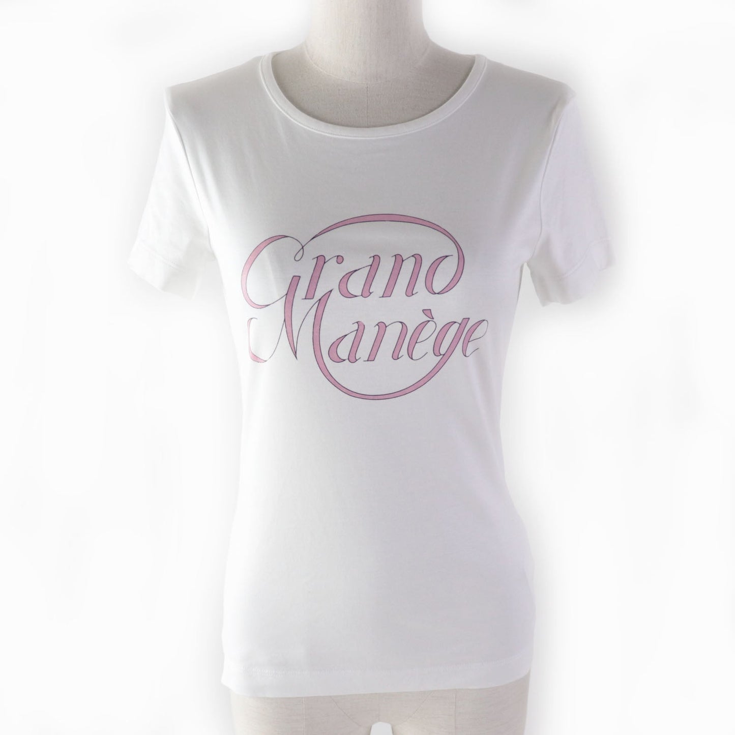 HERMES Short sleeve T-shirt Main: 100% cotton White pink GRAND MANAGE Women 34