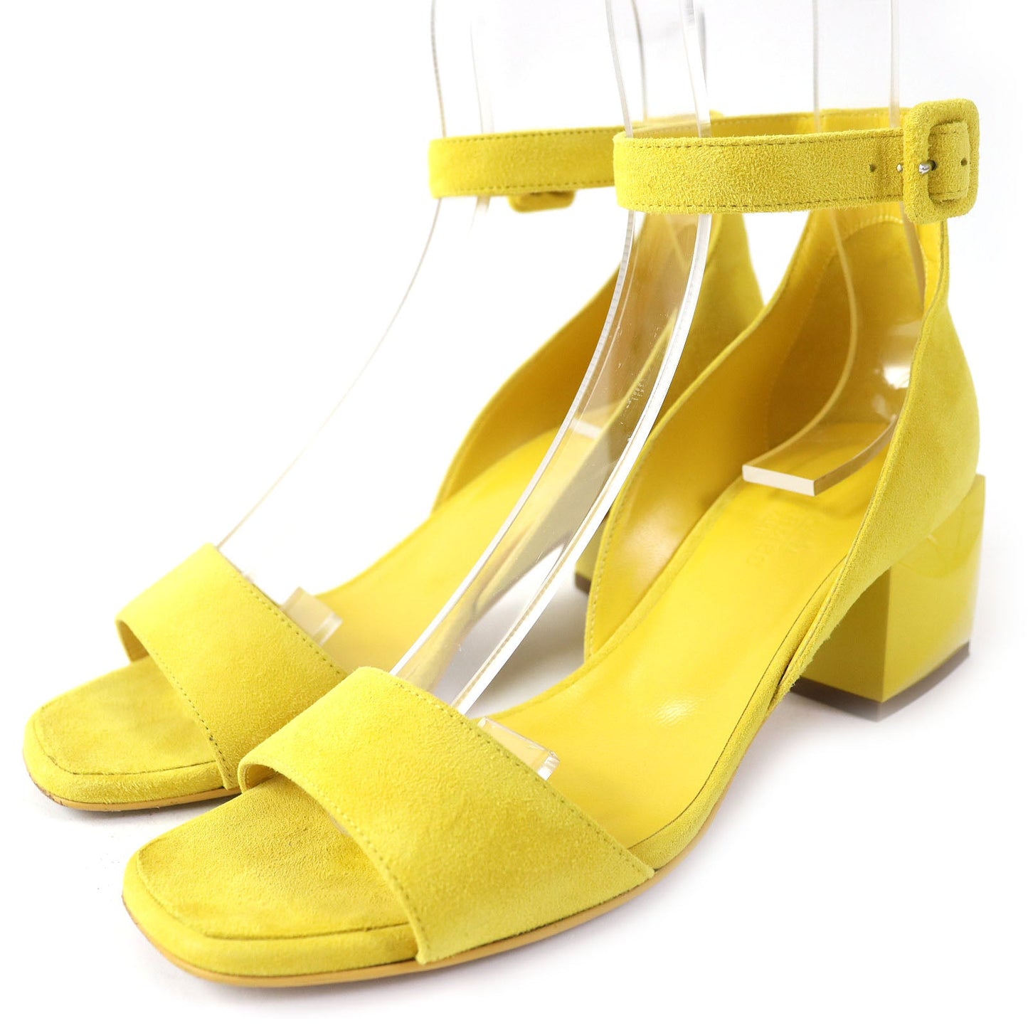 HERMES Sandals 211054Z Main: Suede leather yellow Choc Women 36