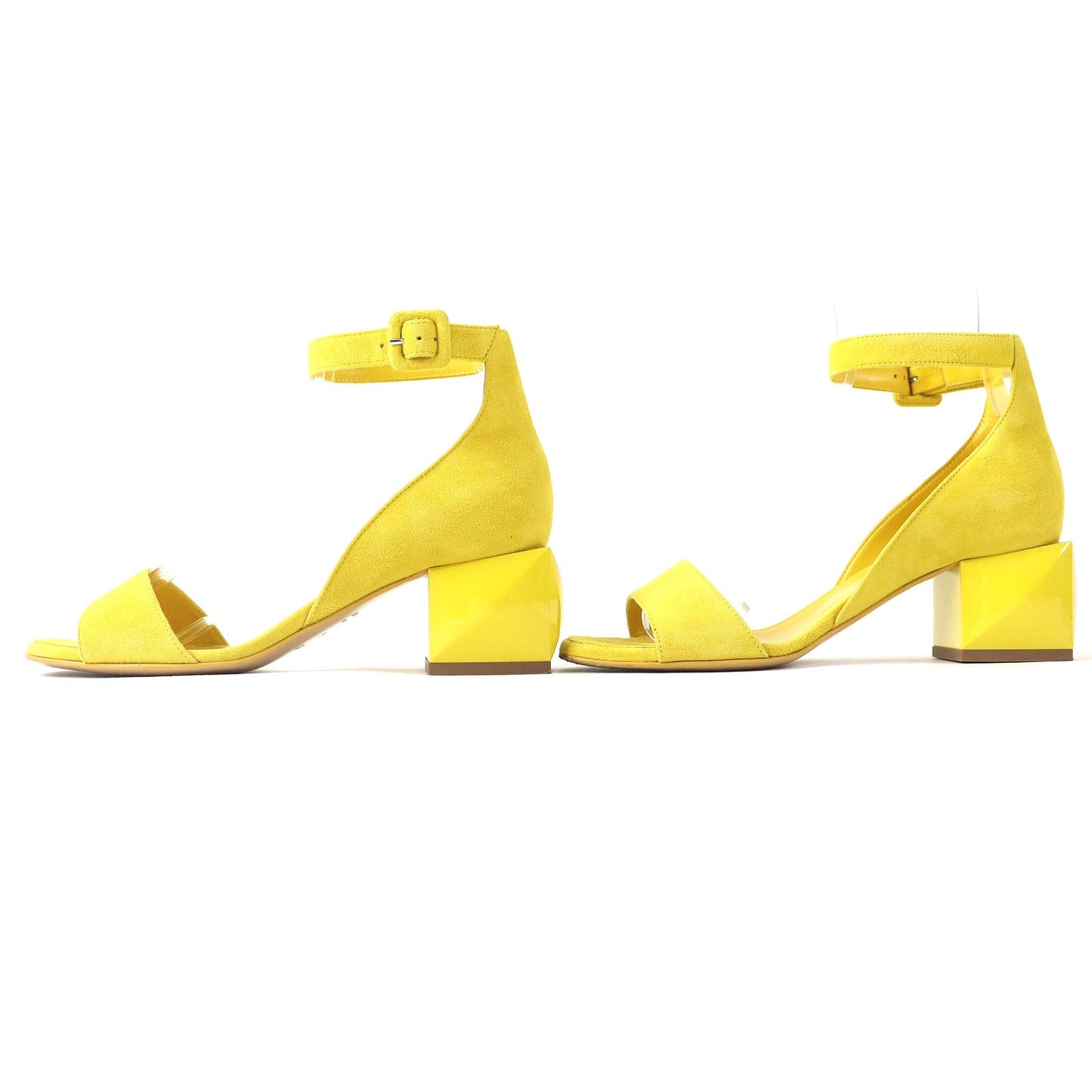 HERMES Sandals 211054Z Main: Suede leather yellow Choc Women 36