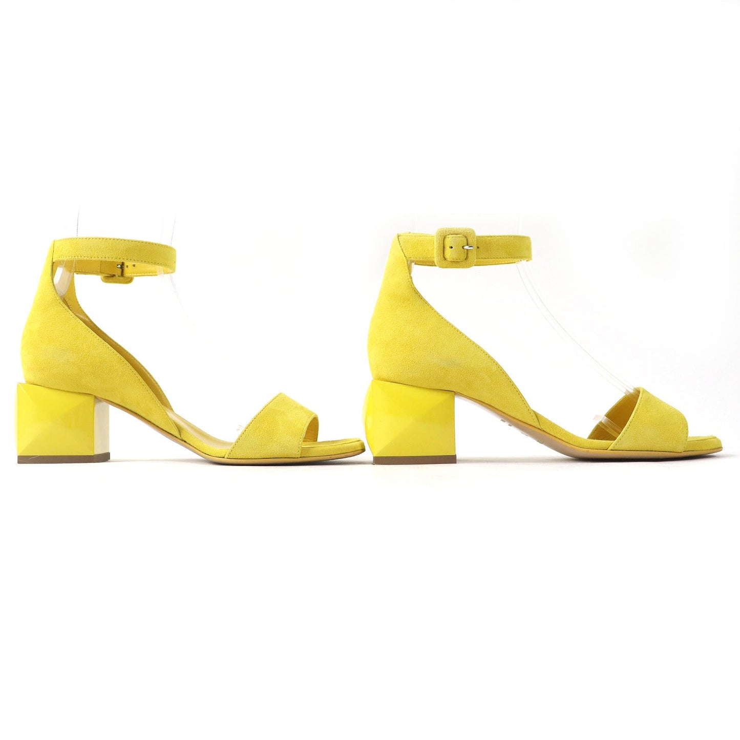 HERMES Sandals 211054Z Main: Suede leather yellow Choc Women 36