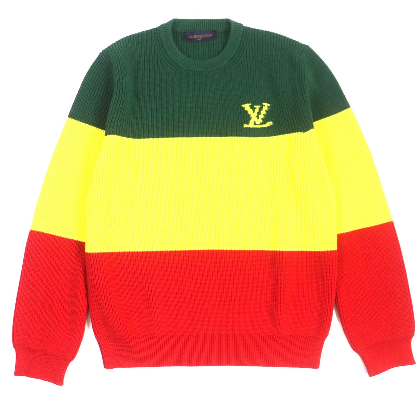 LOUIS VUITTON knit Main: 51% cotton, Main: 49% polyester Multi rasta color jamaica mens L