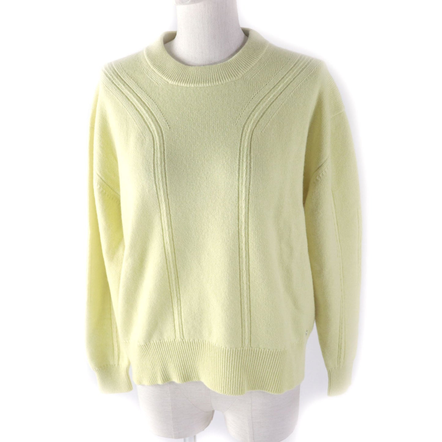 HERMES knit Main: 100% cashmere yellow Women 34