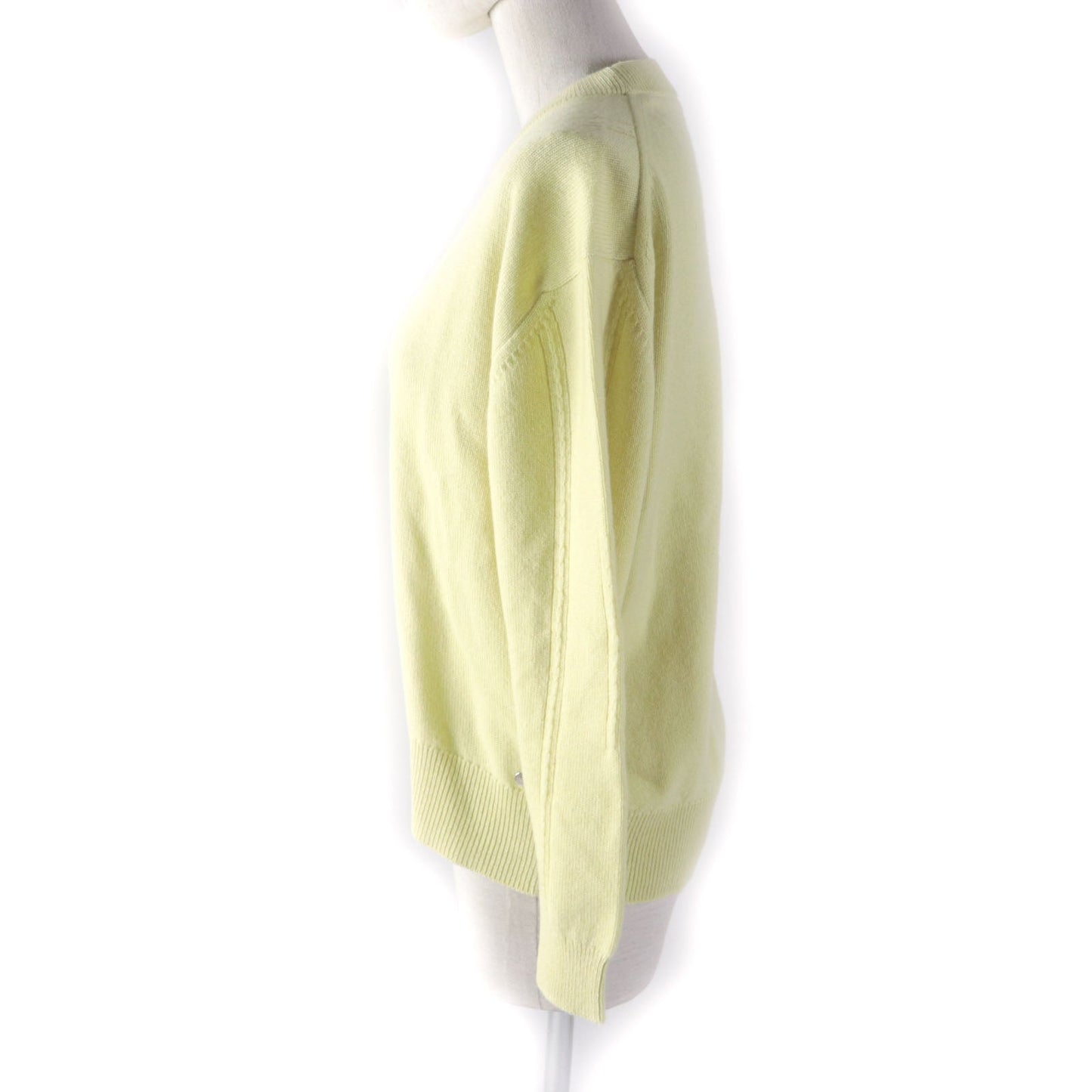 HERMES knit Main: 100% cashmere yellow Women 34