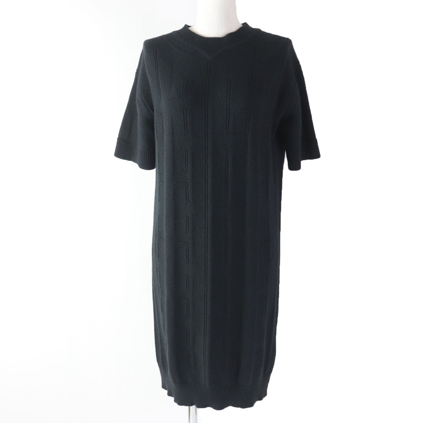 HERMES one piece Main: 100% wool black Women 34