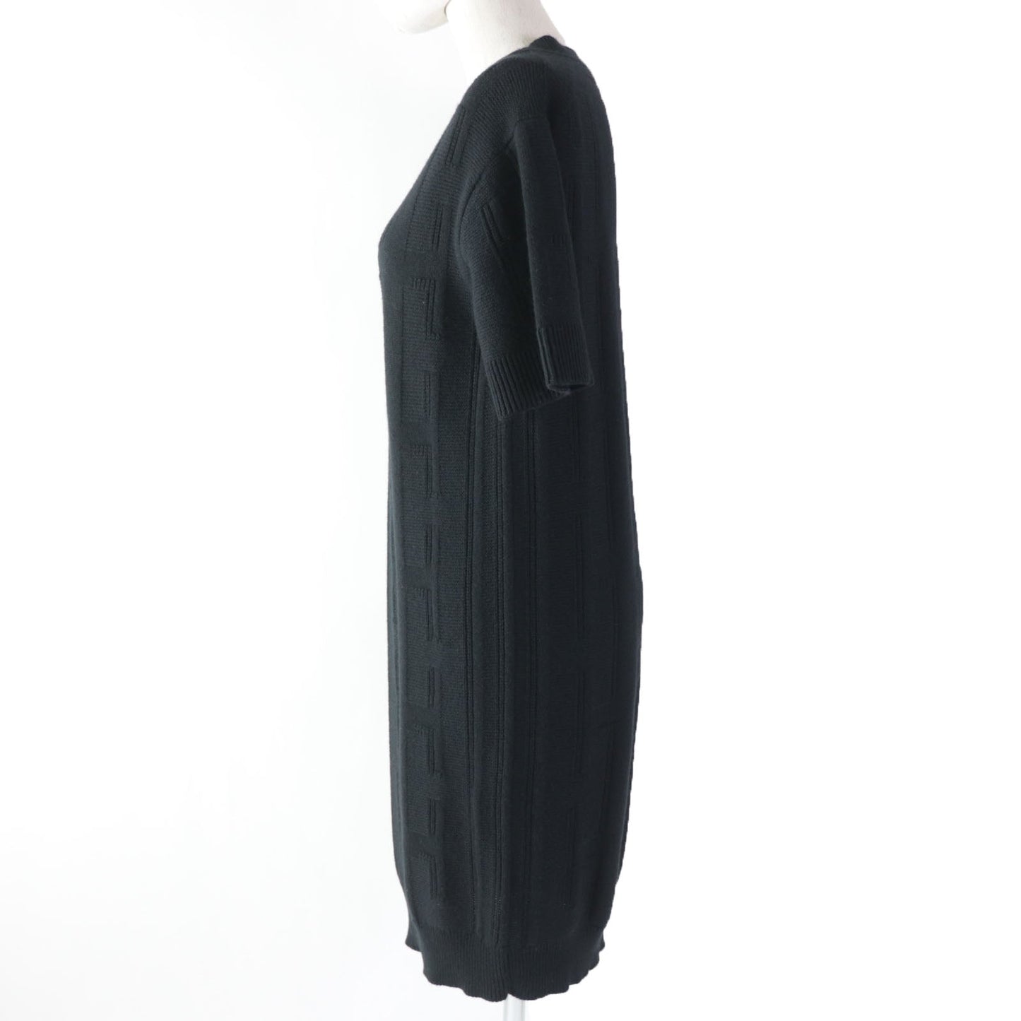 HERMES one piece Main: 100% wool black Women 34