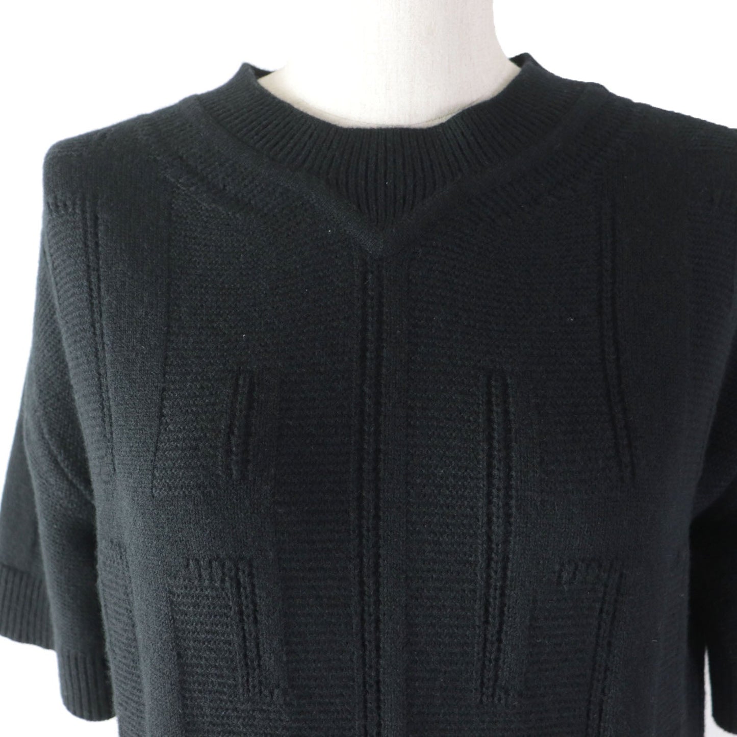 HERMES one piece Main: 100% wool black Women 34