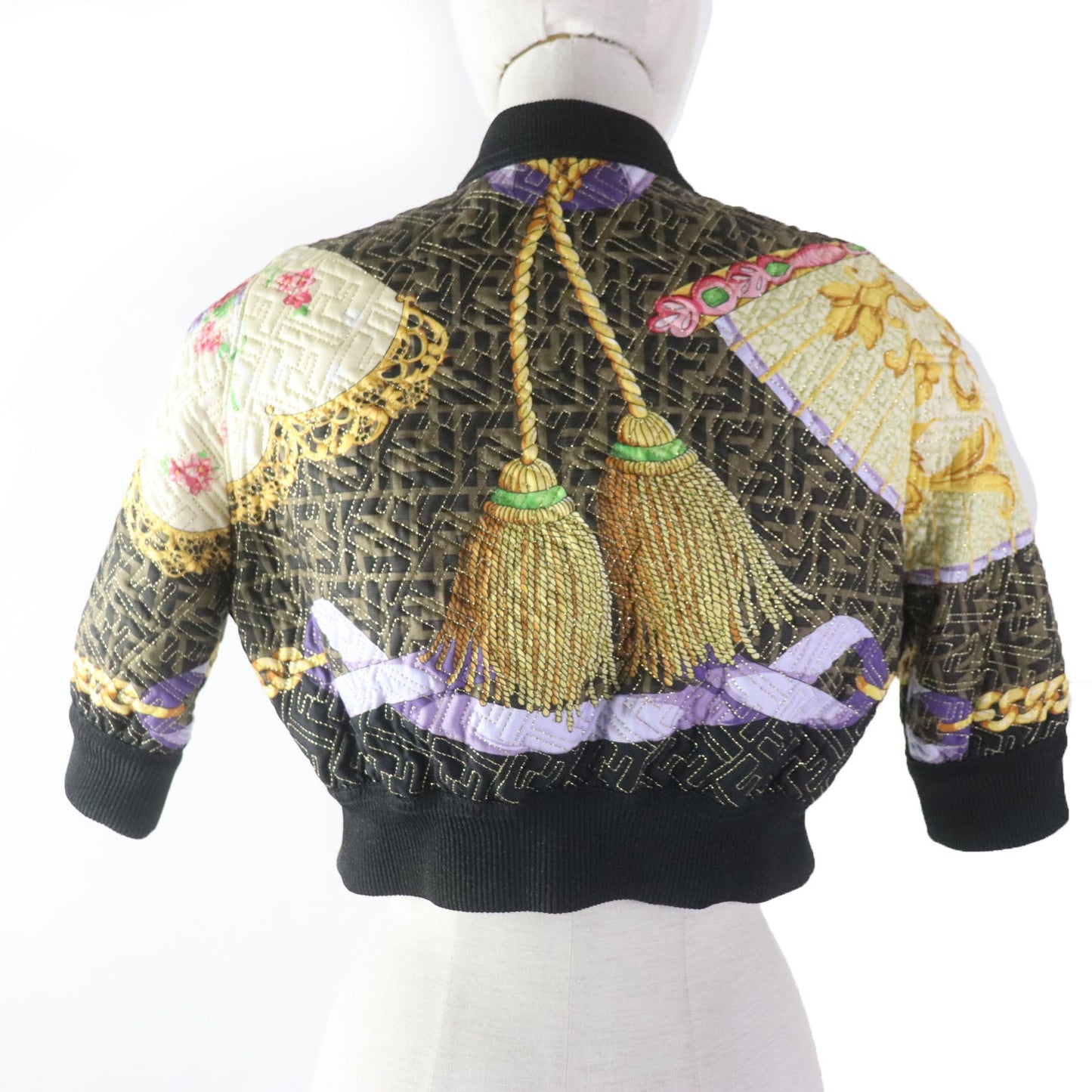 FENDI Blouson FJ7258 Main: 100% silk, Filling: 69% polyester, Filling: 27% nylon, Filling: 4% polyurethane, Lining: 100% silk Black type Multi Women 36