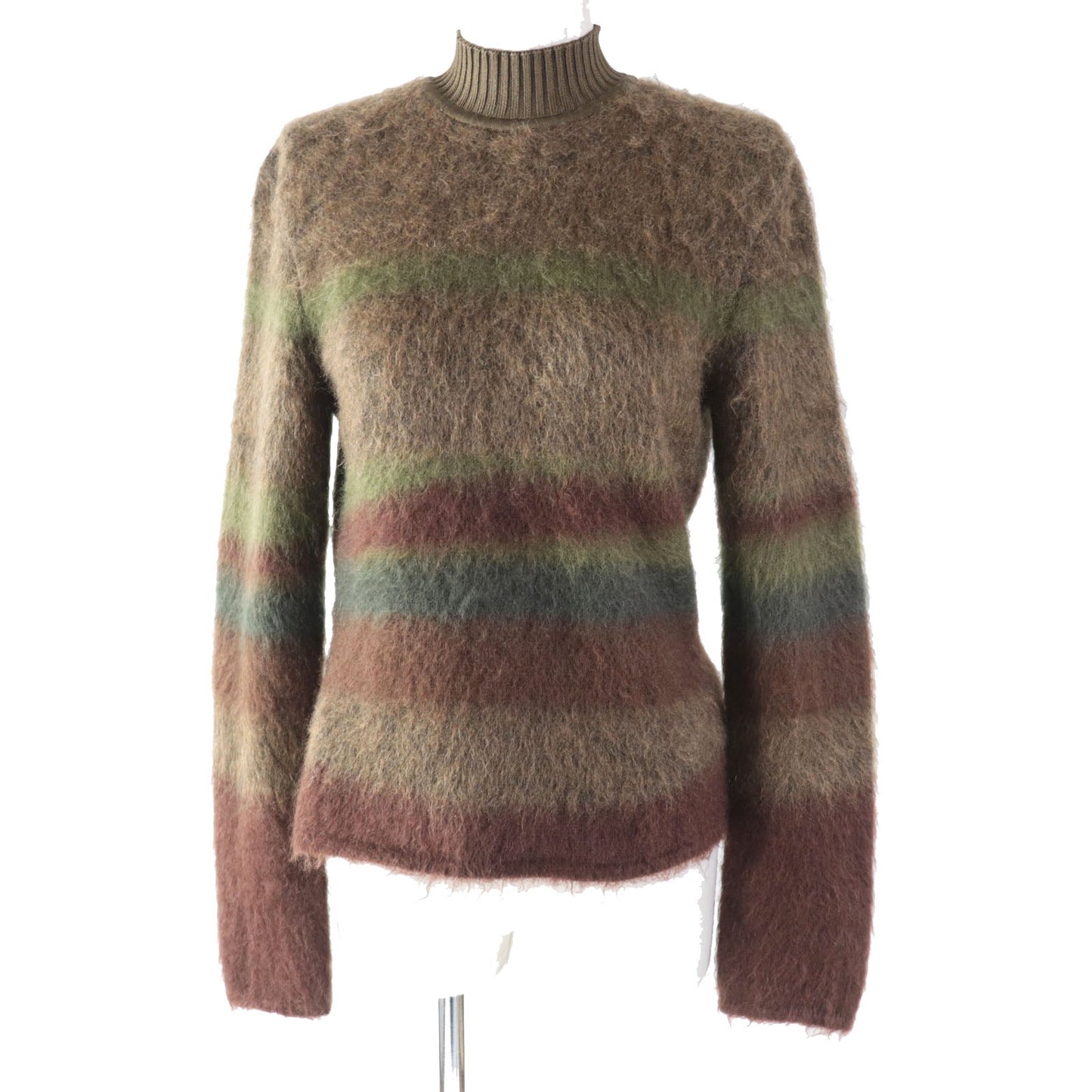 HERMES knit 2H2600DG Outer material: 36% wool, Outer material: 24% mohair, Outer material: 24% silk, Outer material: 16% cashmere, Part: 92% silk, : 4% nylon : 2% polyurethane Brown type Women 40