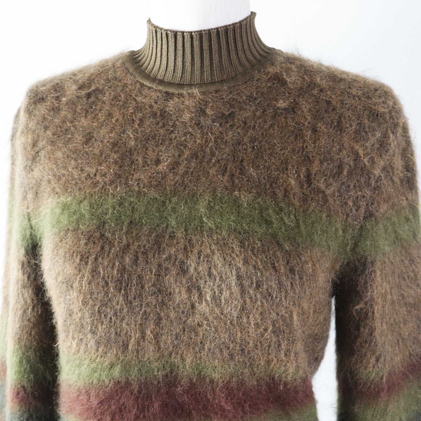 HERMES knit 2H2600DG Outer material: 36% wool, Outer material: 24% mohair, Outer material: 24% silk, Outer material: 16% cashmere, Part: 92% silk, : 4% nylon : 2% polyurethane Brown type Women 40