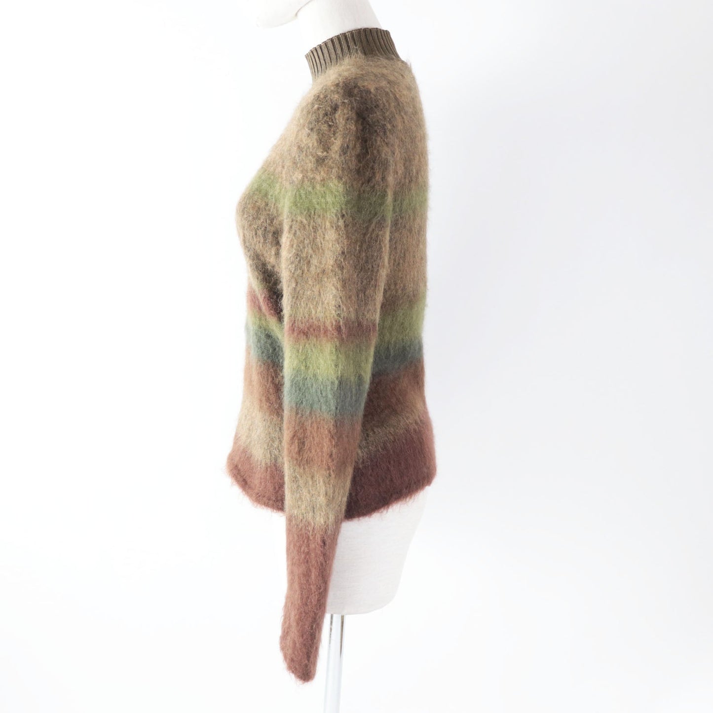 HERMES knit 2H2600DG Outer material: 36% wool, Outer material: 24% mohair, Outer material: 24% silk, Outer material: 16% cashmere, Part: 92% silk, : 4% nylon : 2% polyurethane Brown type Women 40