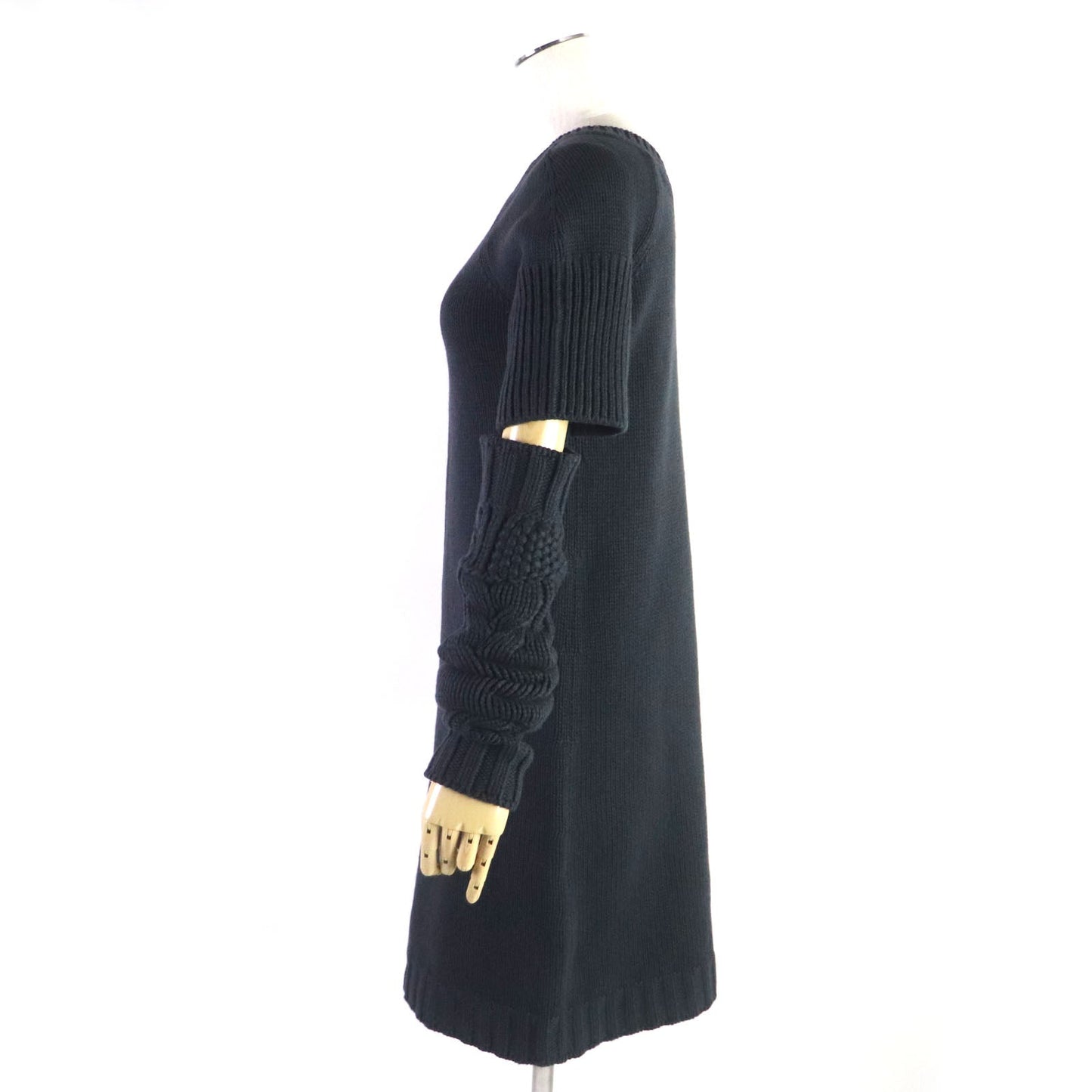 HERMES one piece Main: 100% cashmere gray Women 38