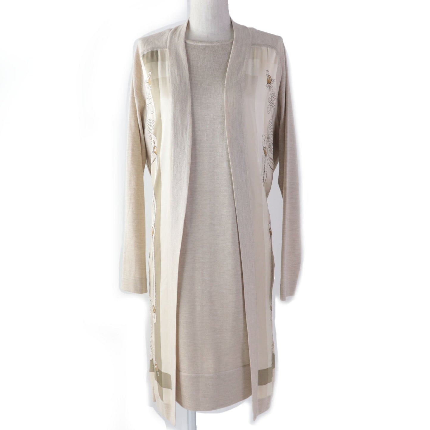 HERMES ensemble Main: 100% silk, Main: 50% silk, Main: 50% cashmere beige Napoleon Women 34