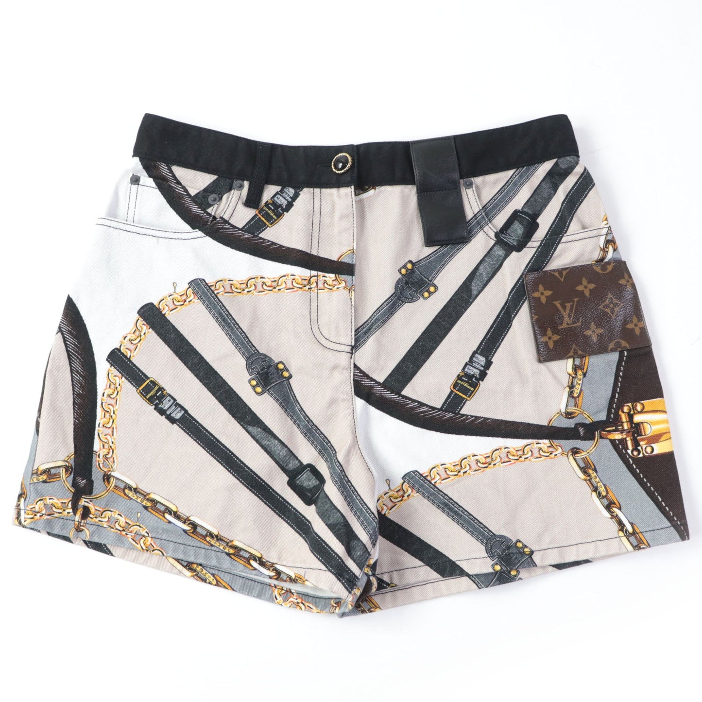 LOUIS VUITTON Shorts Main: 100% cotton, Main: Polyurethane, Lining: 100% cotton multicolor Women 42