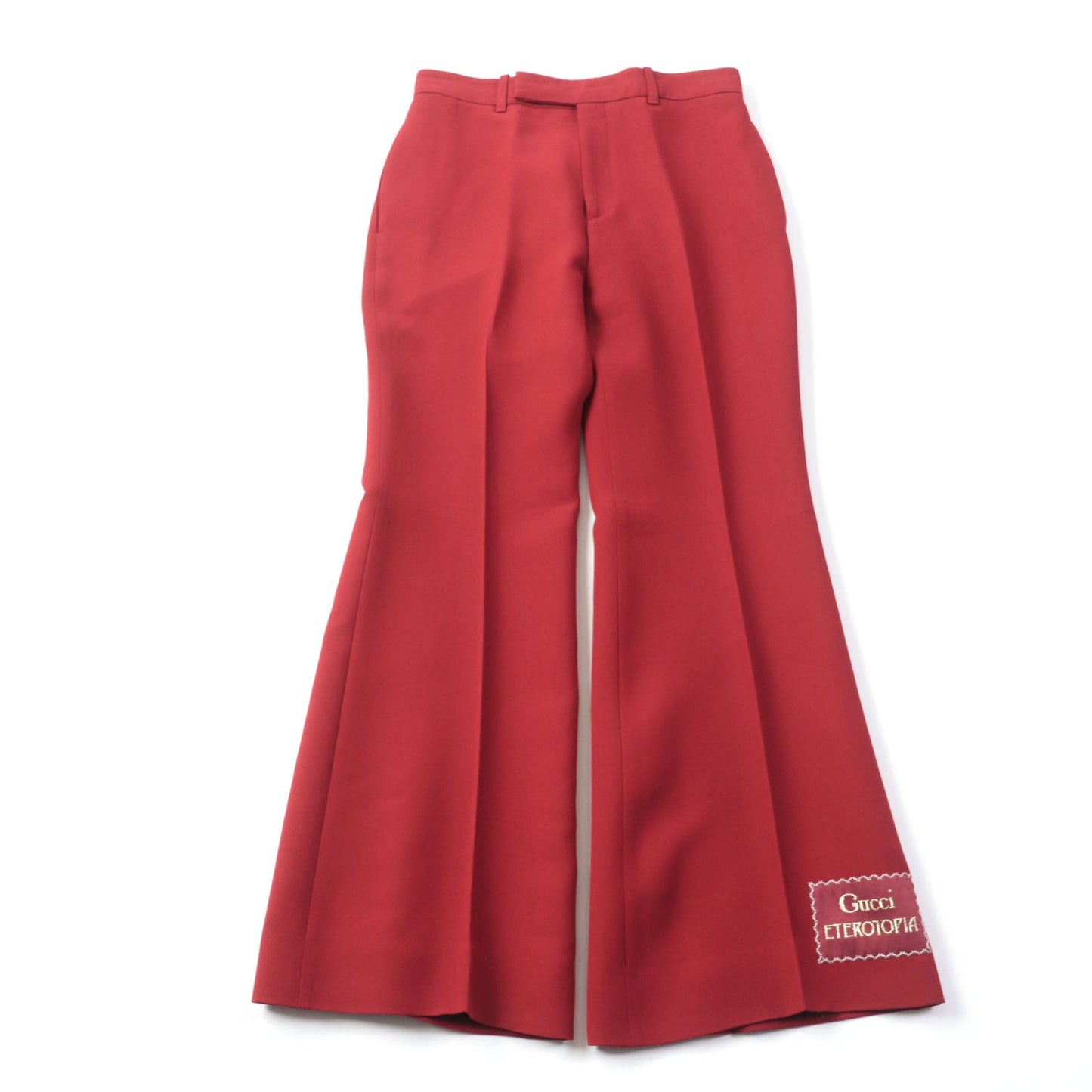 GUCCI Pants 624953 Main: 54% silk, Main: 46% wool, Part: 100% polyester Red Women 40