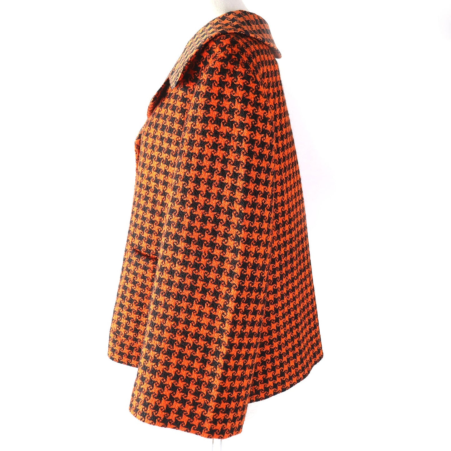 GUCCI coat Outer: 90% wool, Outer: 10% nylon, Lining: 100% silk Orange black 674323 Women 42
