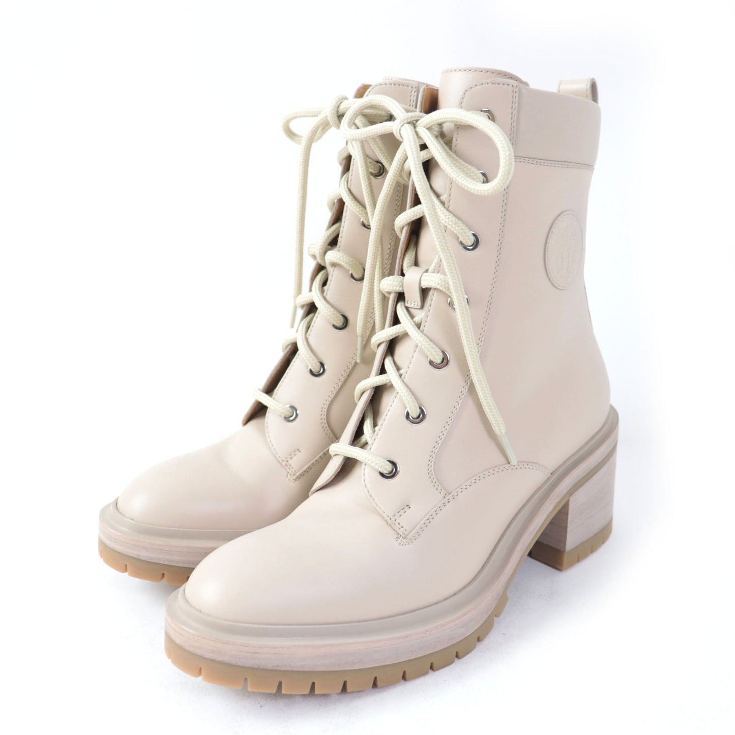 HERMES Ankle boots Main: Leather pink beige Women 37
