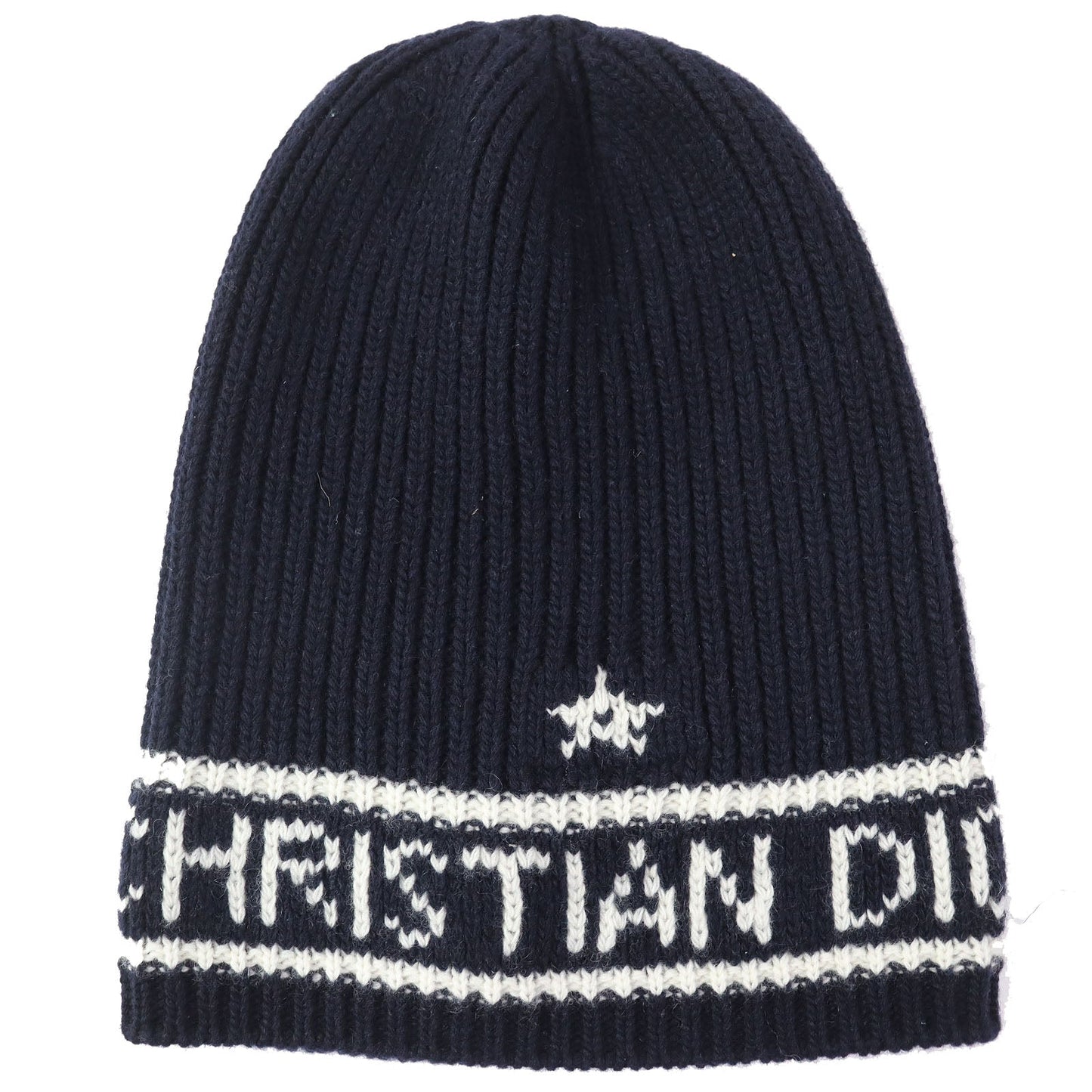 Christian Dior Knit cap 31NOE714IXGH Main: 70% wool, Main: 30% cashmere Navy white Women