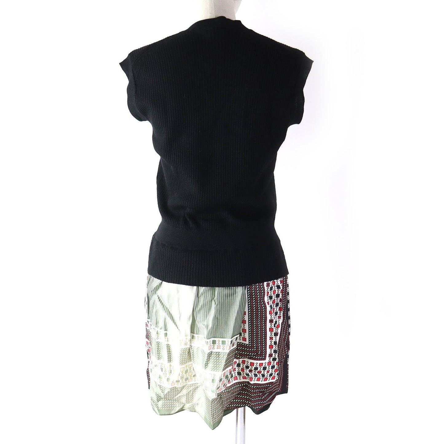 LOUIS VUITTON one piece Outer material: 95% wool, Outer material: 4% nylon, Outer material: 1% polyurethane, Part: 100% silk Black multicolor Women XS