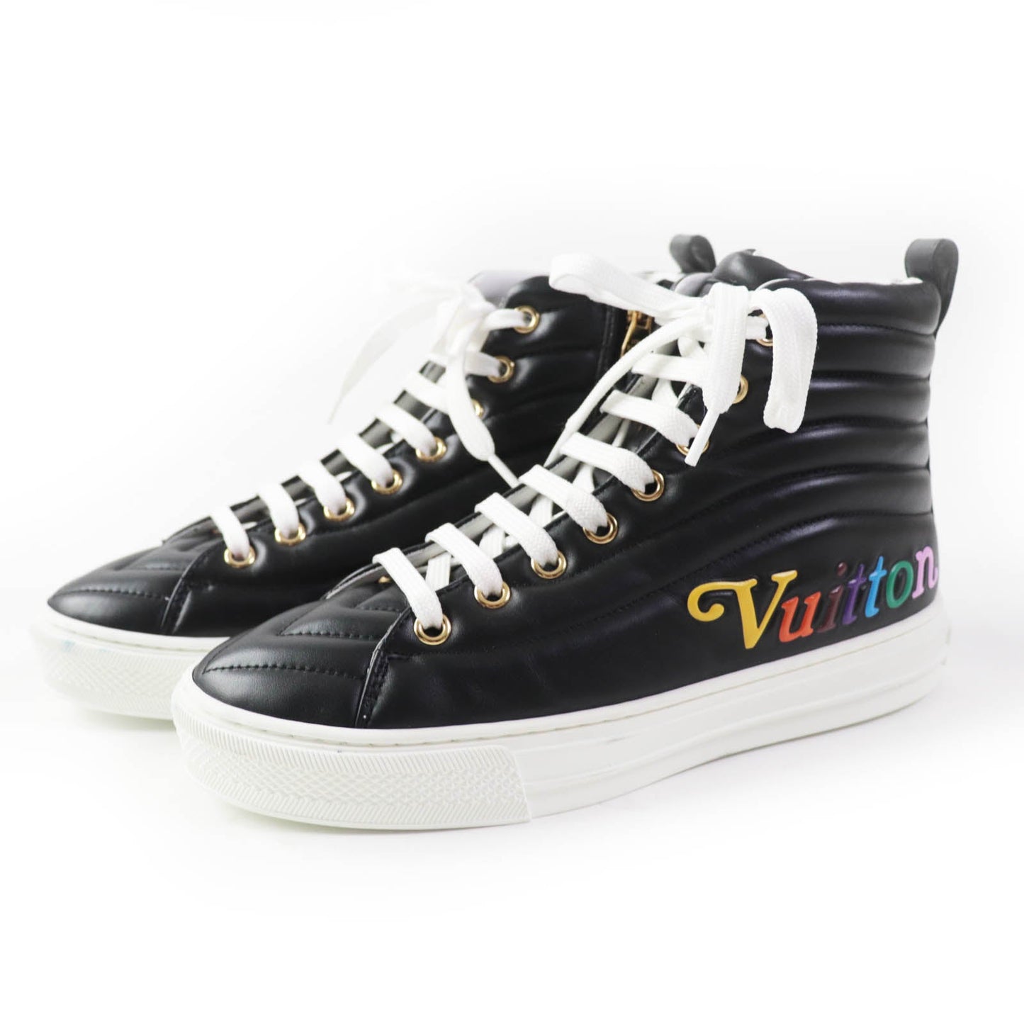 LOUIS VUITTON High cut sneakers Main: Leather black multi Stellar line Women 34