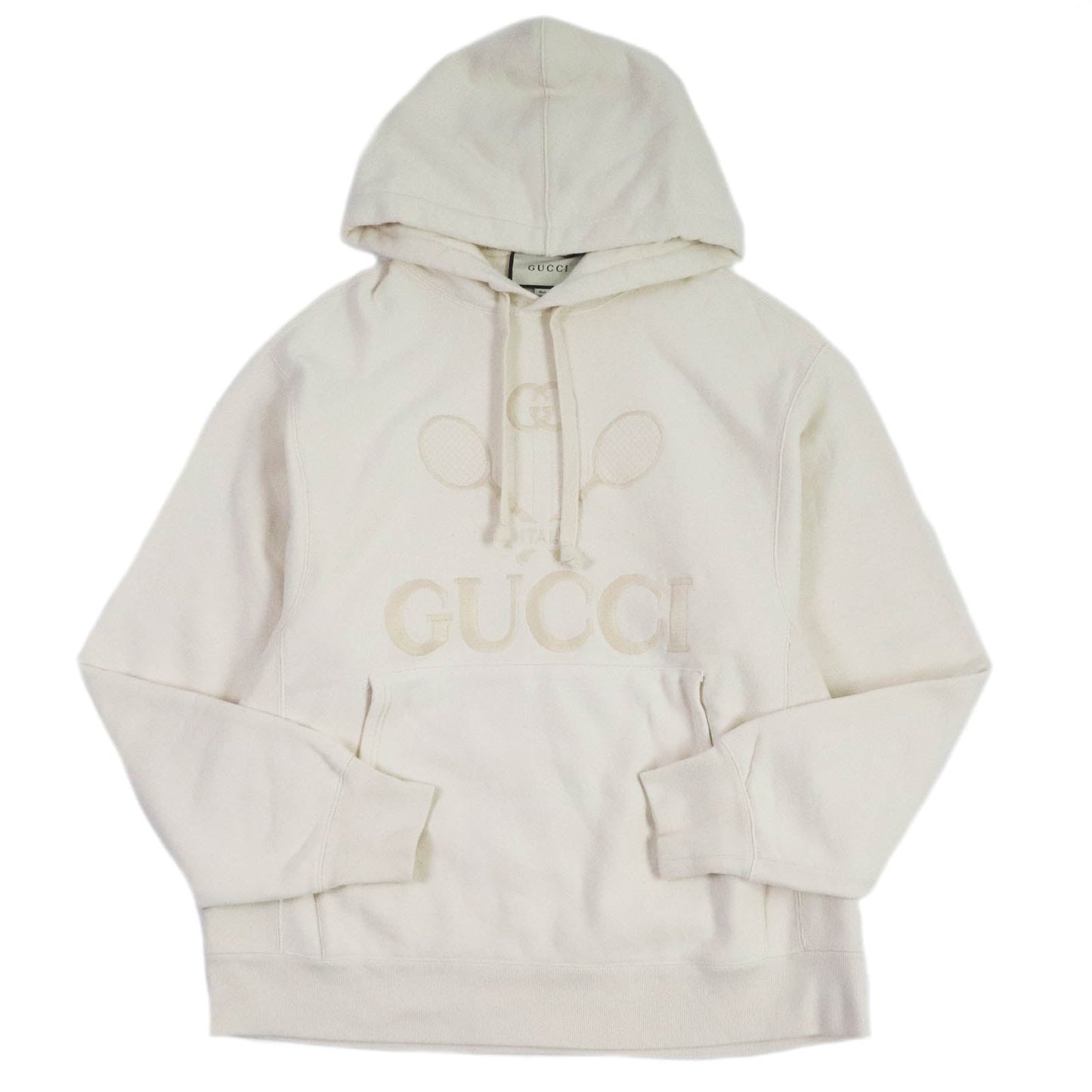 GUCCI Hoodie 560502 Main: 100% cotton, Part: 100% polyester Ivory TENNIS mens S