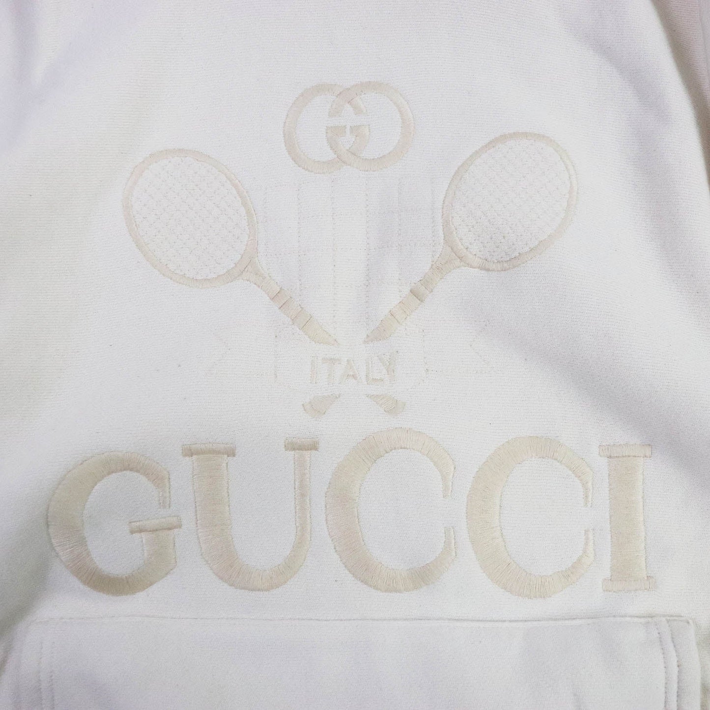 GUCCI Hoodie 560502 Main: 100% cotton, Part: 100% polyester Ivory TENNIS mens S