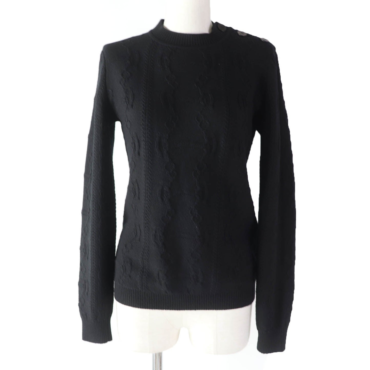 HERMES knit 2H2644D6 Main: 80% wool, Main: 20% cashmere, Part: 74% wool, Part: 19% cashmere, Part: 5% nylon, 2% polyurethane black Women 34