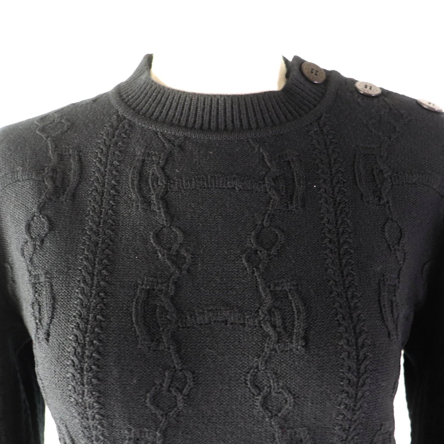 HERMES knit 2H2644D6 Main: 80% wool, Main: 20% cashmere, Part: 74% wool, Part: 19% cashmere, Part: 5% nylon, 2% polyurethane black Women 34