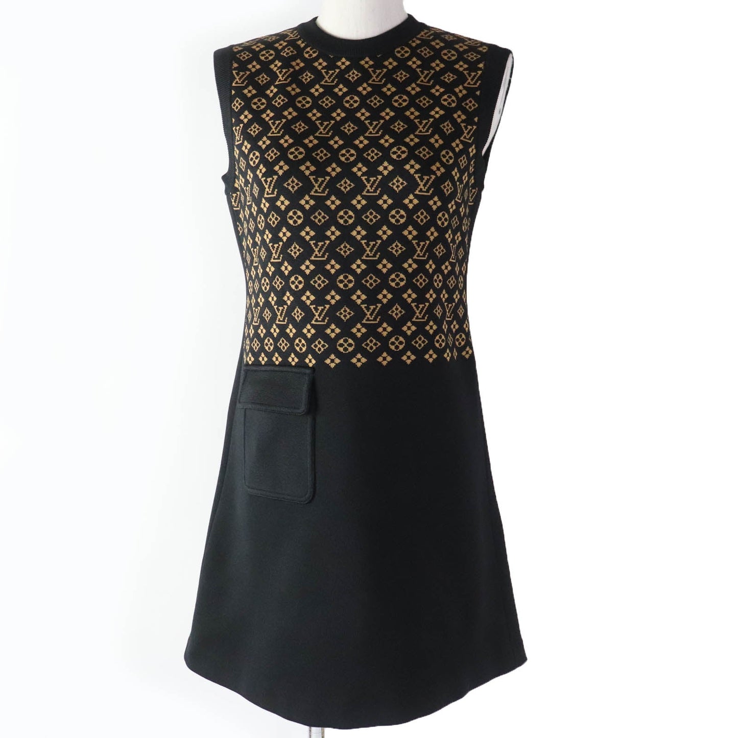 LOUIS VUITTON one piece 1ABYKG Main: 62% silk, 36% nylon, 2% polyurethane Black brown Women XS