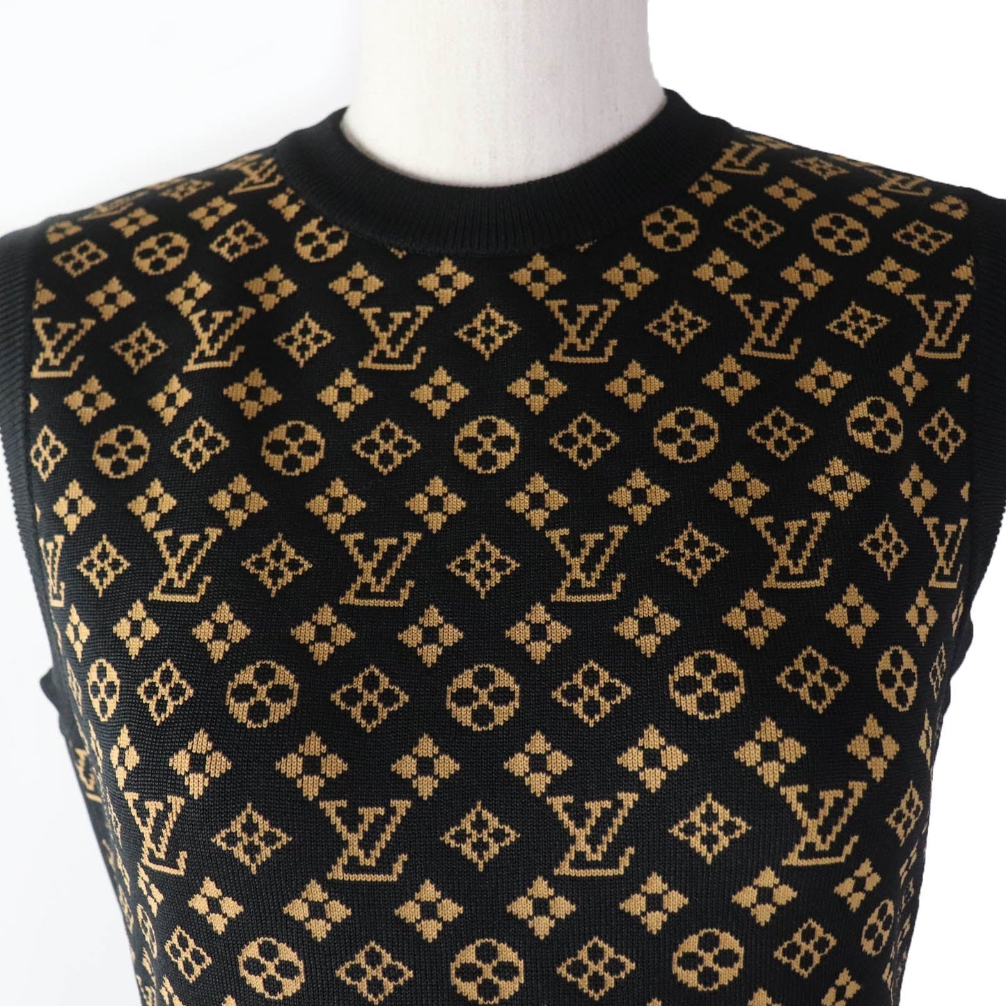 LOUIS VUITTON one piece 1ABYKG Main: 62% silk, 36% nylon, 2% polyurethane Black brown Women XS