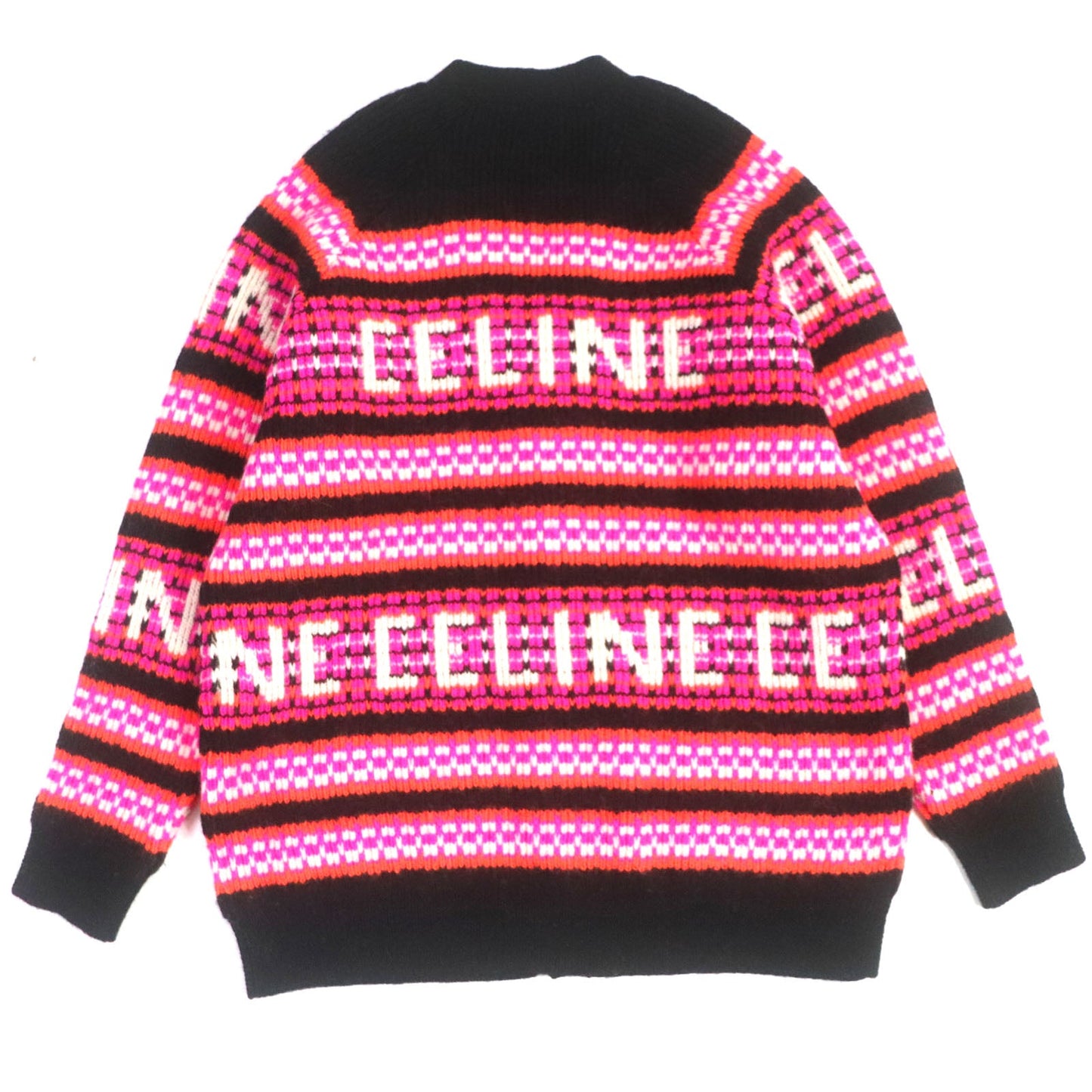 CELINE cardigan 2AC915795 Main: 100% wool Black pink mens XS