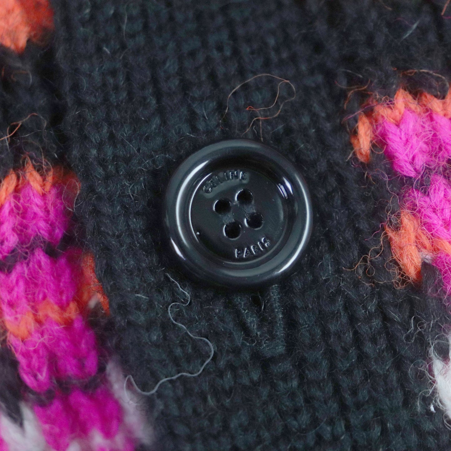 CELINE cardigan 2AC915795 Main: 100% wool Black pink mens XS