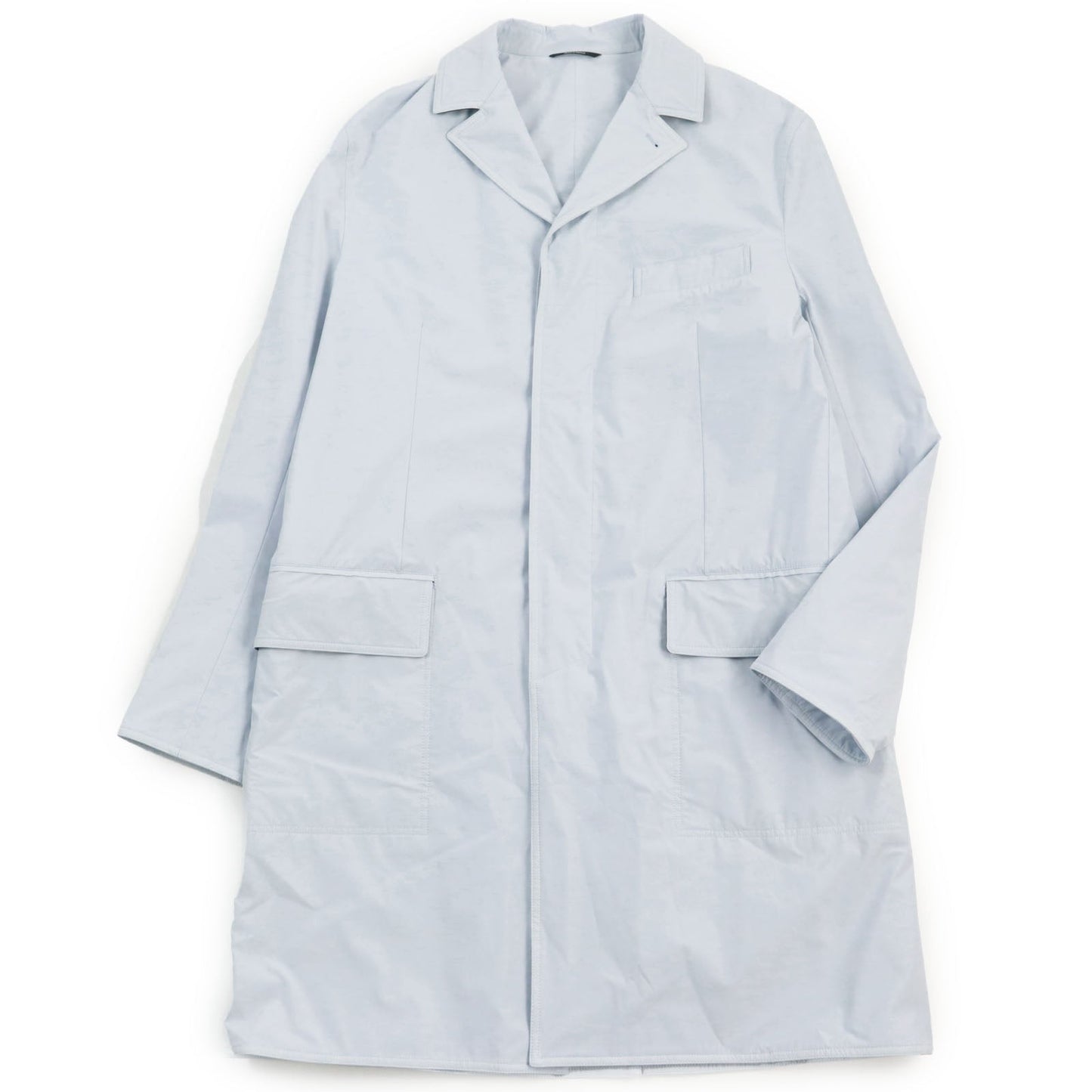 HERMES coat Main: 80% nylon, Main: 20% polyurethane, Part: Lamb leather Light blue Liverpool mens 54