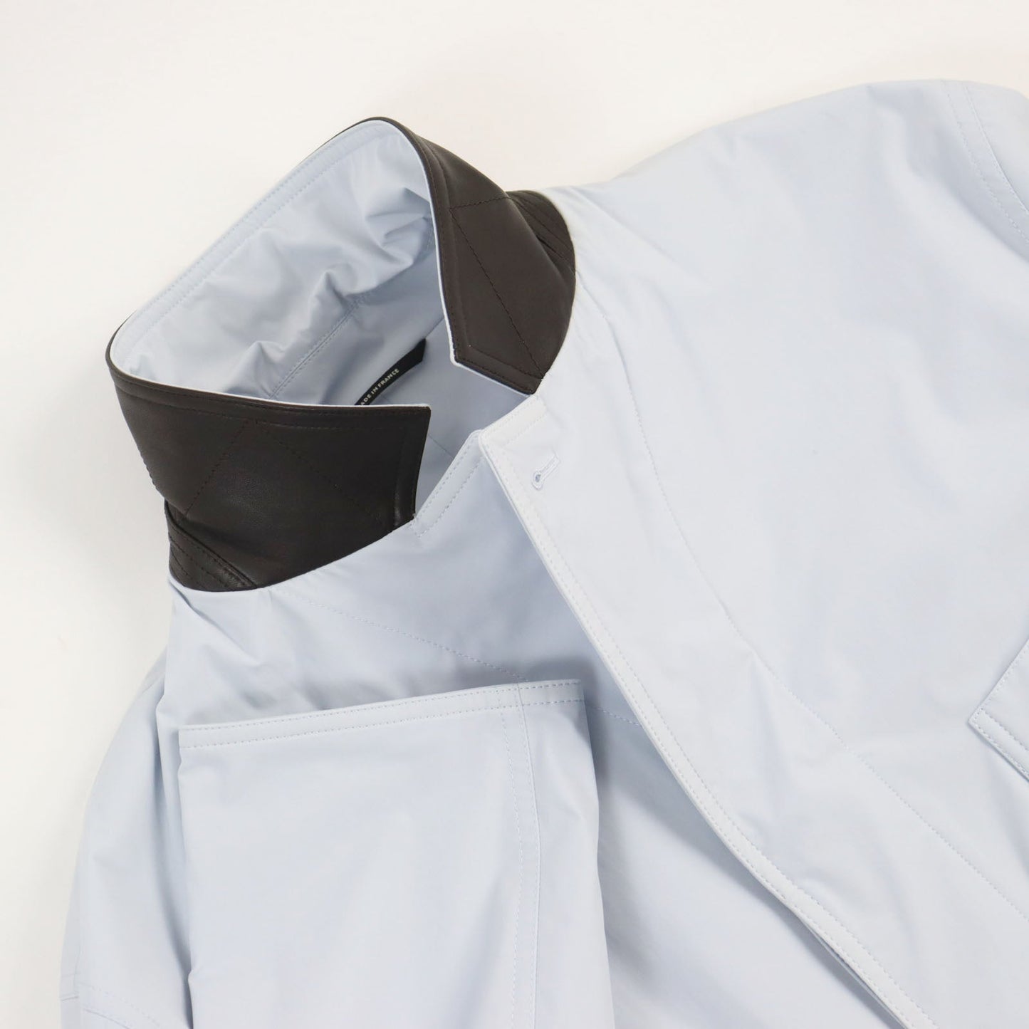 HERMES coat Main: 80% nylon, Main: 20% polyurethane, Part: Lamb leather Light blue Liverpool mens 54