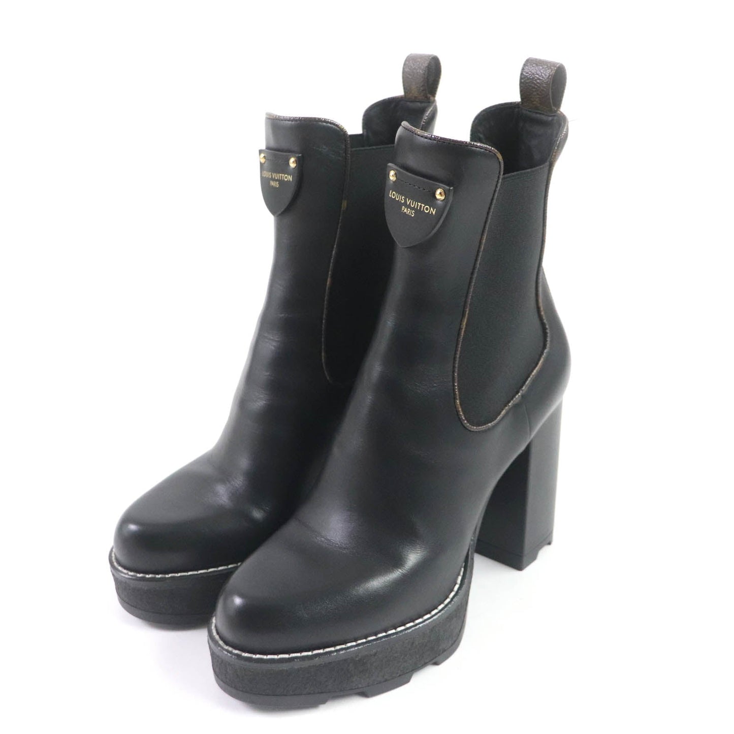 LOUIS VUITTON short boots 1AABB7 Main: Leather black Bobur Line Ankle Boots Women 38