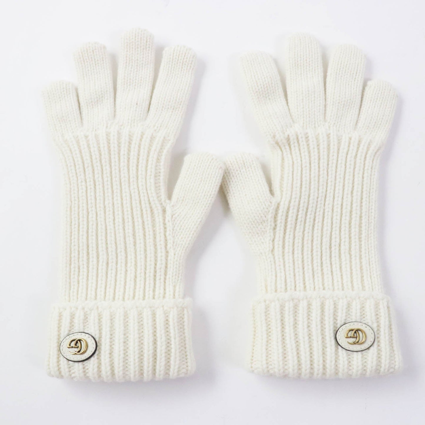 GUCCI gloves 788503 Main: 85% wool, Main: 15% cashmere, Part: leather Ivory Women M
